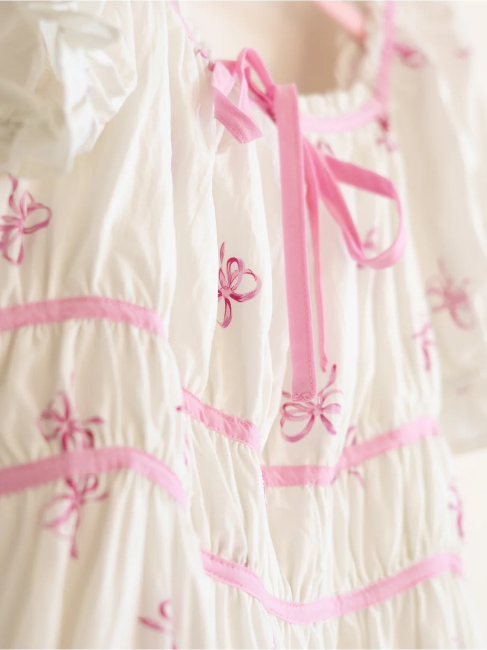 Coquette Charm Bow Print Maxi Dress New with Tags - Picture 6 of 6